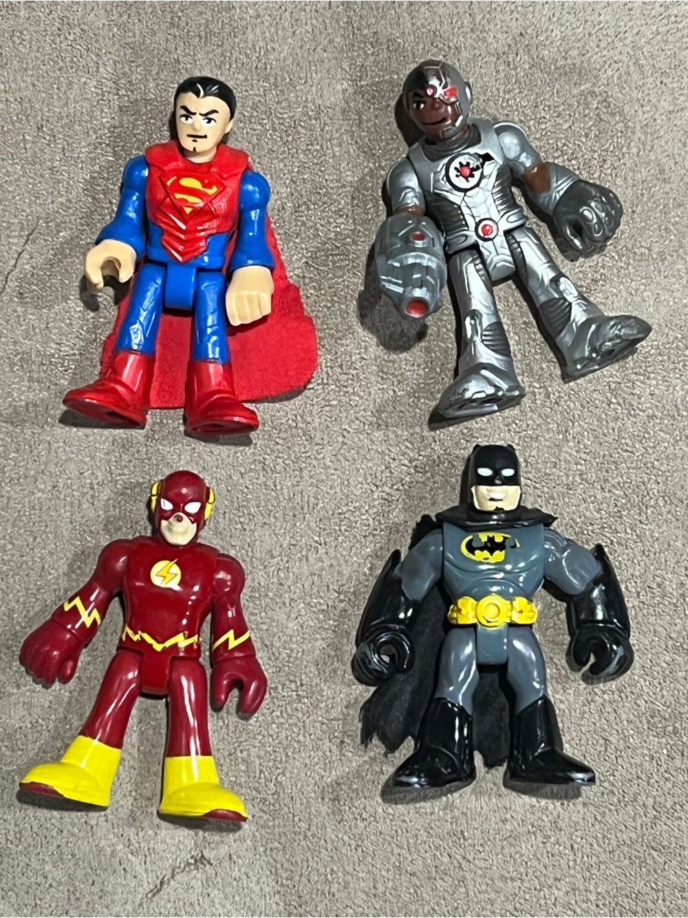 DC Comics Justice League imaginext Figures - Superman, Batman, Flash, Cyborg